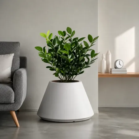 Vaso in Resina Bianco Rotazionale 60x35 cm Resistente Raggi UV