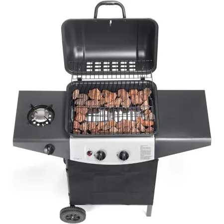 Barbecue a Gas Ompagrill 2+1 Fuochi 98x43x100cm Fornello Laterale