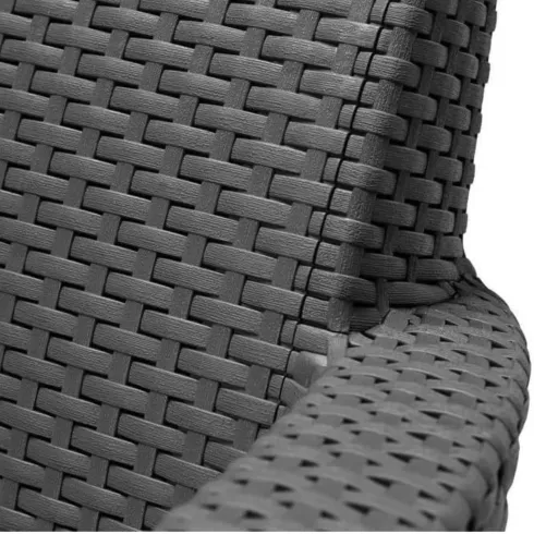 Salotto da Esterno 2 Posti in Resina con Tavolo Contenitore Effetto Legno