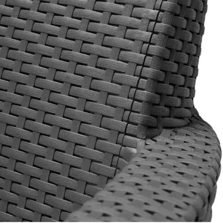 Salotto da Esterno 2 Posti in Resina con Tavolo Contenitore Effetto Legno