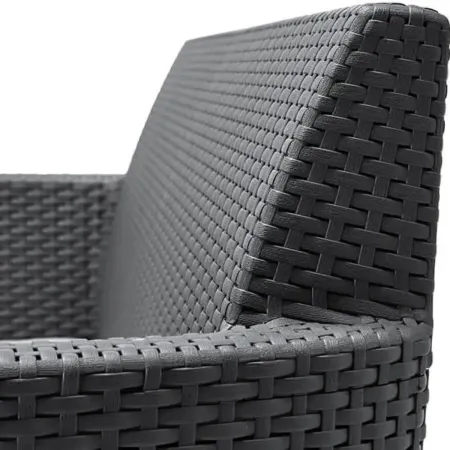Salotto da Esterno 2 Posti in Resina con Tavolo Contenitore Effetto Legno
