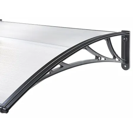 Pensilina Policarbonato Alveolare Trasparente 150x100 cm Supporti ABS