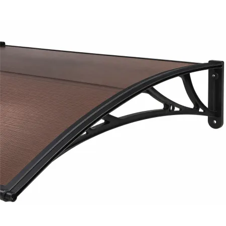 Pensilina Policarbonato Alveolare Fumè 120x80 cm con Supporti ABS