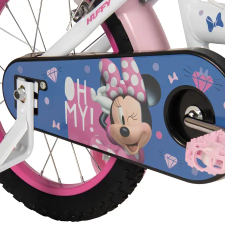 Bicicletta per Bambini 14" con Rotelle Minnie Disney Bianco a Sfera