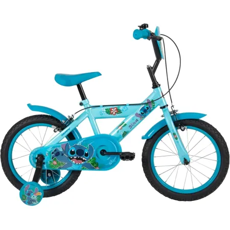 Bicicletta per Bambini 16" con Rotelle Stitch Disney Celeste a Sfera