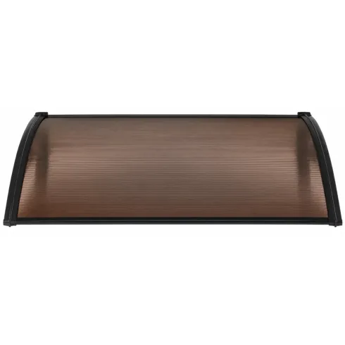 Pensilina Policarbonato Alveolare Fumè 120x100 cm con Supporti ABS
