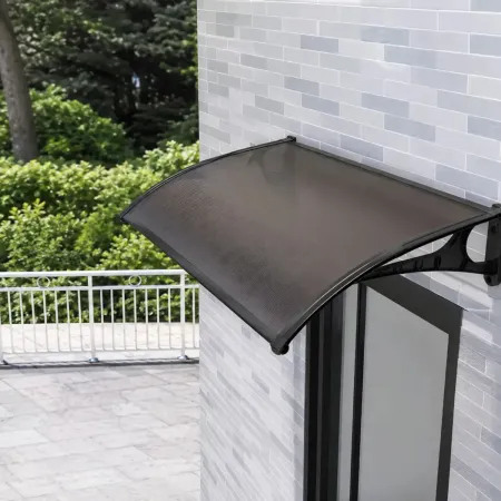 Pensilina Policarbonato Alveolare Fumè 150x100 cm con Supporti ABS
