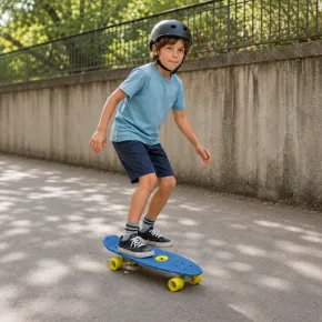 Skateboard 57x15 Azzurro con Cuscinetti ABEC7 in Polipropilene 2