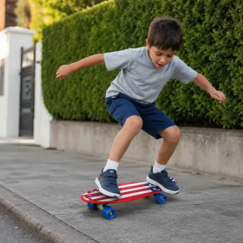 Skateboard 57x15 Bandiera USA ABS Termoplastico con Cuscinetti ABEC7