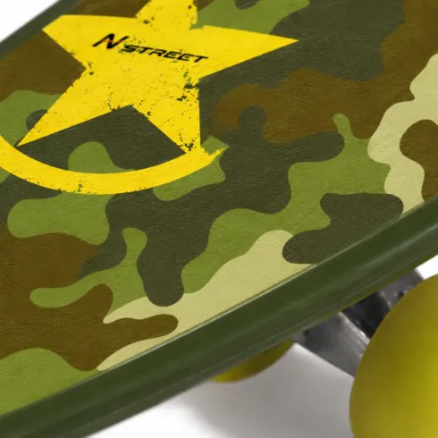 Skateboard 57x15 Verde Militare ABS Termoplastico con Cuscinetti ABEC7
