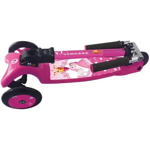 Monopattino a 3 Ruote Bambini Principessa Fucsia Altezza Regolabile