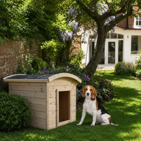 Cuccia per Cani in Legno 17 mm Taglia Media 90x73x85 cm Tetto OSB-3