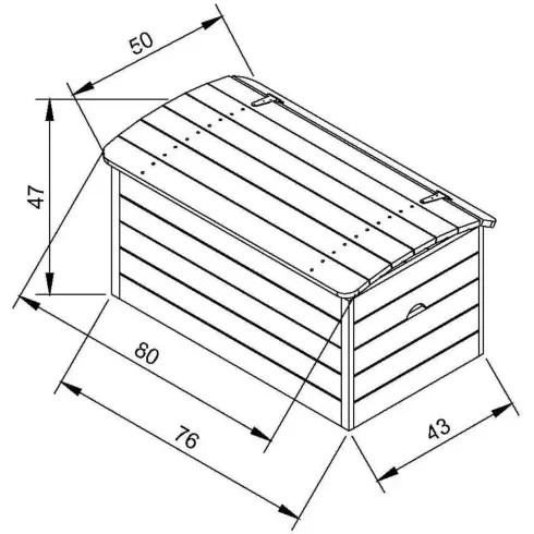 Cassapanca in Legno 15 mm Baule Contenitore Portagiochi FSC 76x43x47cm