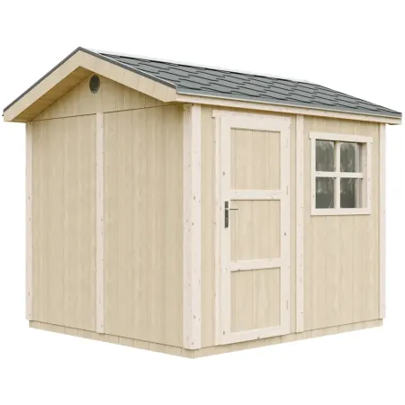 Casetta da Giardino in Legno Grezzo 236x250 cm 6 m2 Box con Pavimento