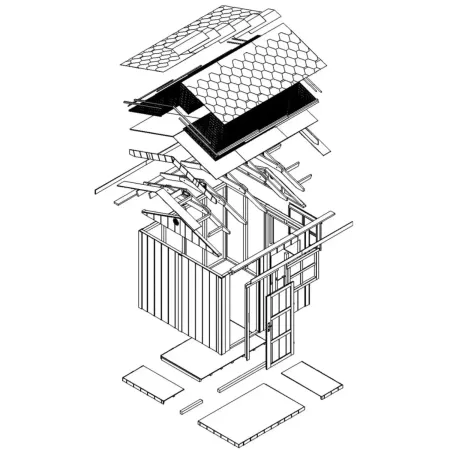Casetta da Giardino in Legno Grezzo 236x250 cm 6 m2 Box con Pavimento