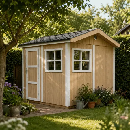 Casetta da Giardino in Legno Miele 236x250 cm 6 m2 con Pavimento