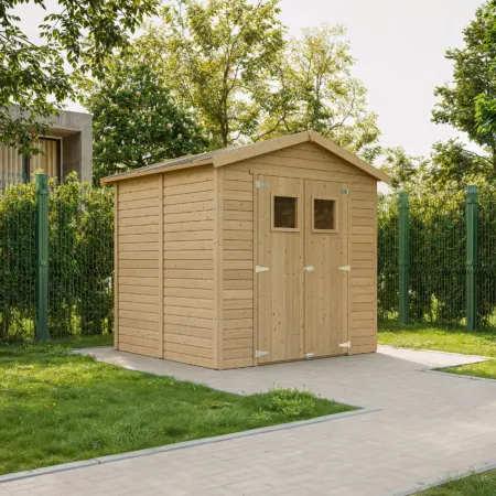 Casetta da Giardino in Legno 2x2m 4 m2 con Doppia Porta Vetrata