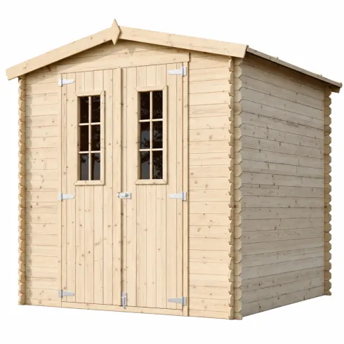 Casetta da Esterno in Legno 2x2 m Doppia Porta Finestrata Deposito