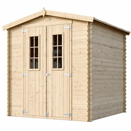 Casetta da Esterno in Legno 2x2 m Doppia Porta Finestrata Deposito