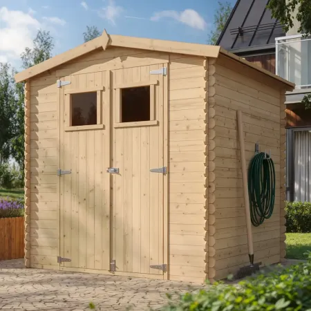 Casetta da Giardino 2x2 in Legno 19 mm Doppia Porta Deposito Attrezzi