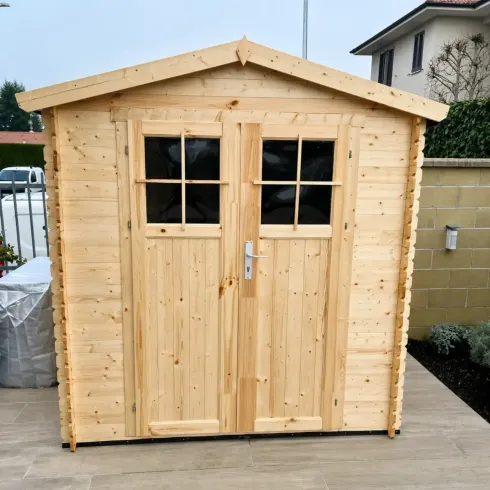 Casetta da Giardino 2x2 m Legno 19 mm Pavimento Serratura Impermeabile