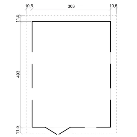 Casetta da Giardino 3x5 m Legno 17 mm Pavimento Porte Finestre 15 m2