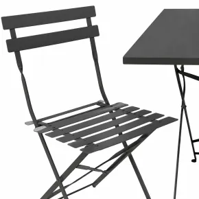 Set Tavolo da Giardino Rettangolare 70x110 cm con 4 Sedie Antracite 2