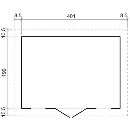 Casetta da Giardino 4x2 m Legno 17 mm Tetto OSB Doppia Porta Finestre