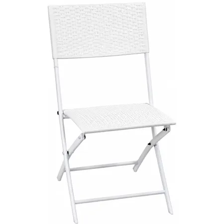 Set Tavolo e Sedie Pieghevoli da Balcone Acciaio e Polirattan Giardino Esterno