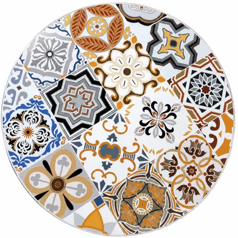 Set Tavolo e Sedie Pieghevole Rotondo Maiolica Sicilia