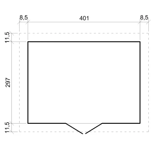 Casetta in Legno Giardino 4x3 17 mm Pavimento Porte Doppie Finestre