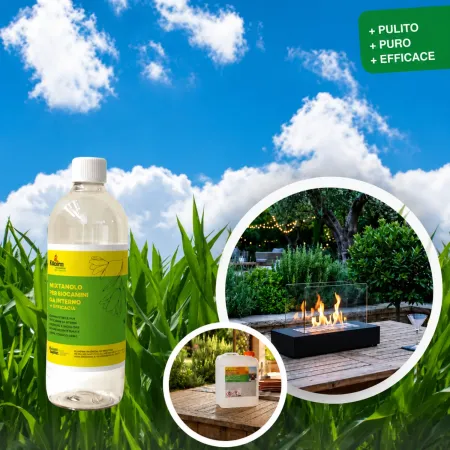 48 Flaconi 1L Bioetanolo con Citronella per Biocamini da Esterno