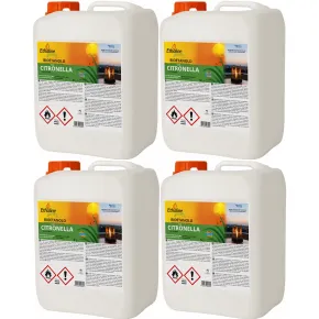 4 Taniche 5L Bioetanolo con Citronella per Biocamini da Esterno