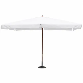 Ombrellone per Giardino 3x4 Palo Centrale Bianco Legno Antivento