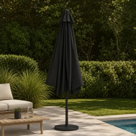Ombrellone a Mezzaluna 270x133x230H cm Antracite da Parete Acciaio