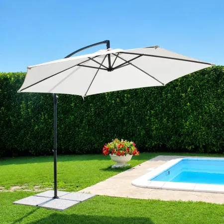 Ombrellone per Giardino 3x3 m Palo Laterale Bianco Antracite