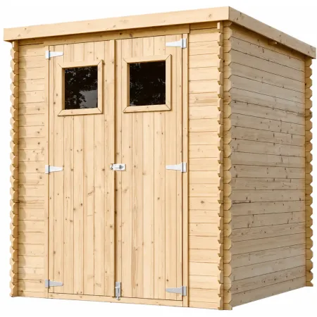 Casetta da Giardino in Legno 2x2 19 mm Doppia Porta Finestrata