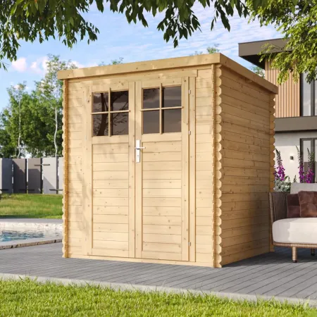 Casetta da Giardino in Legno 2x2 19 mm Pavimento Porta con Serratura