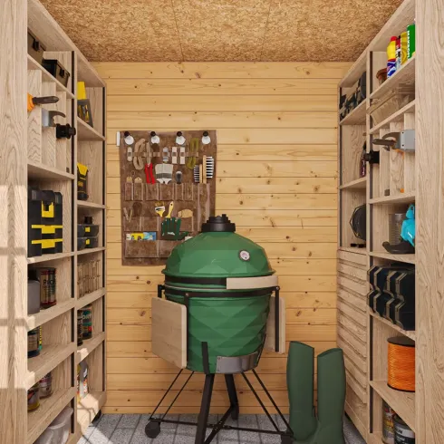 Casetta da Giardino in Legno 2x2 19 mm Pavimento Porta con Serratura
