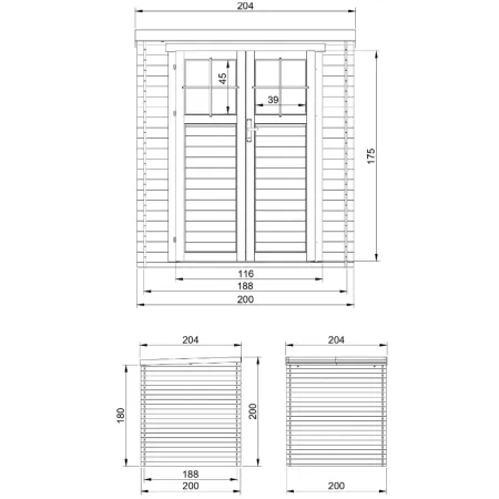 Casetta da Giardino in Legno 2x2 19 mm Pavimento Porta con Serratura
