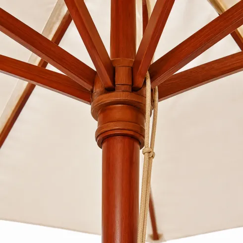 Ombrellone da Giardino 4x3 Metri in Legno Palo Centrale Telo Ecru Professionale| BricoShop24