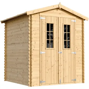 Casetta da Giardino in Legno 180x180 Tetto OSB Doppia Porta 19 mm