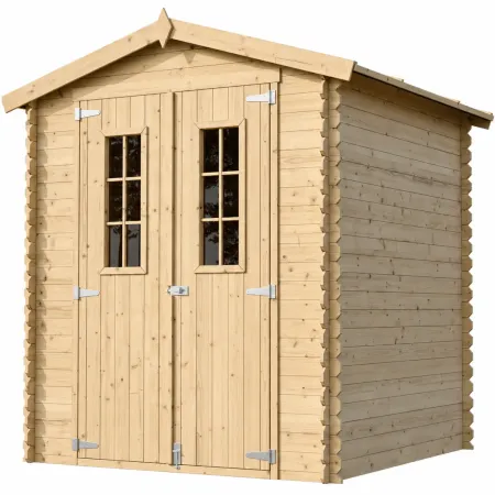 Casetta da Giardino in Legno 180x180 con Pavimento Doppia Porta 19 mm