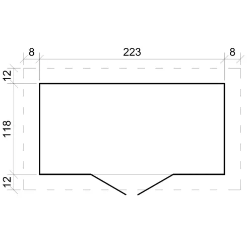 Casetta da Giardino in Legno 235x130 Pavimento Porte Finestrate 19 mm