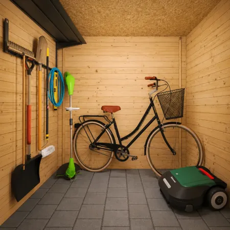 Casetta da Giardino in Legno 235x130 Pavimento Porta con Serratura