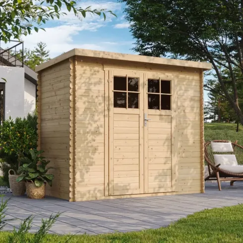 Casetta da Giardino in Legno 235x130 Pavimento Porta con Serratura