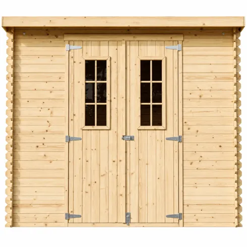 Casetta da Giardino 235x130 Legno 19 mm Pavimento Doppia Porta 3 m2