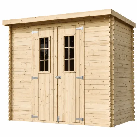 Casetta da Giardino 235x130 Legno 19 mm Pavimento Doppia Porta 3 m2