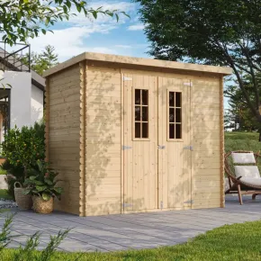 Casetta da Giardino 235x130 Legno 19 mm Pavimento Doppia Porta 3 m2 2