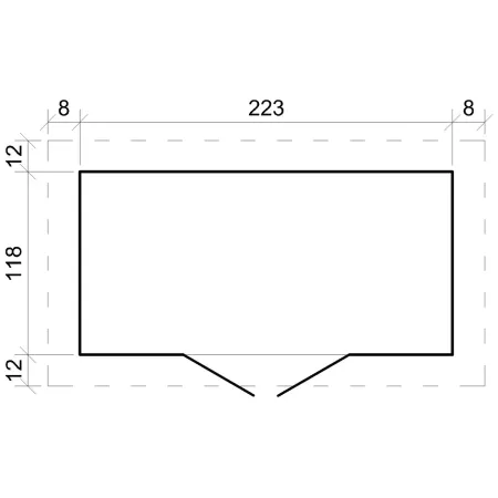 Casetta da Giardino 235x130 Legno 19 mm Pavimento Doppia Porta 3 m2